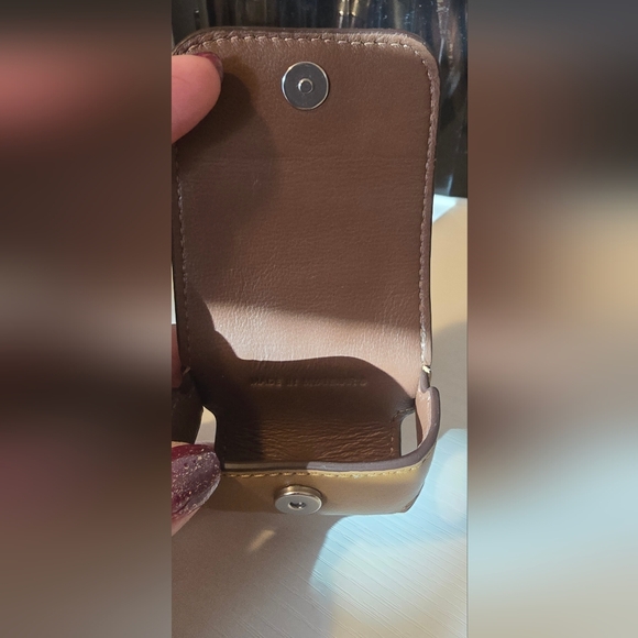 Coach Tan Leather Earbud Case - Picture 3 of 10